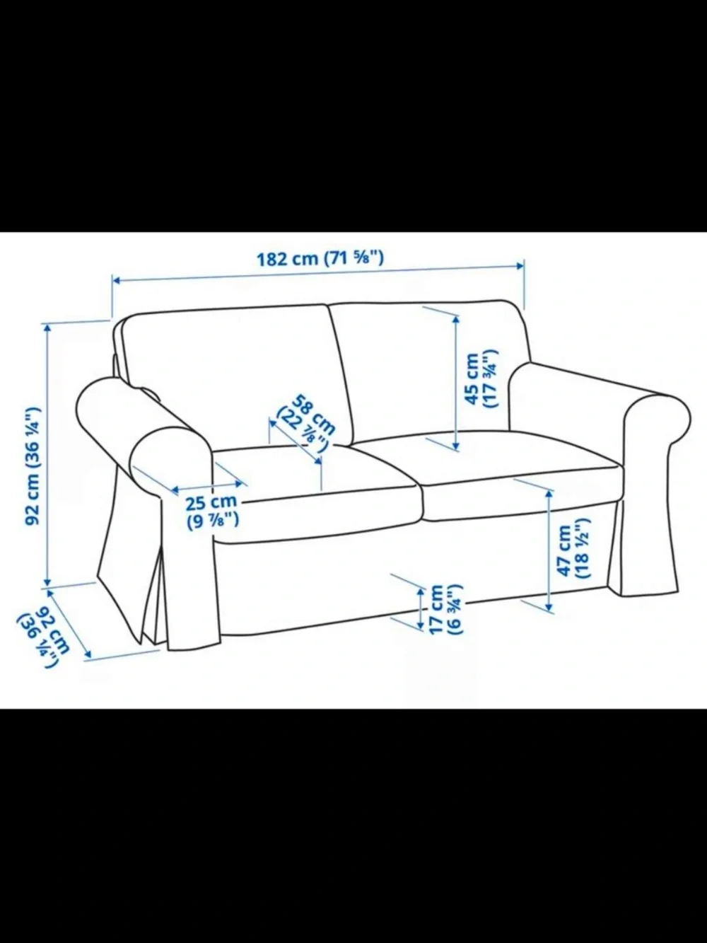 ONE IKEA Ektorp Slipcover 2 Seater Sofa in Neutral Khaki